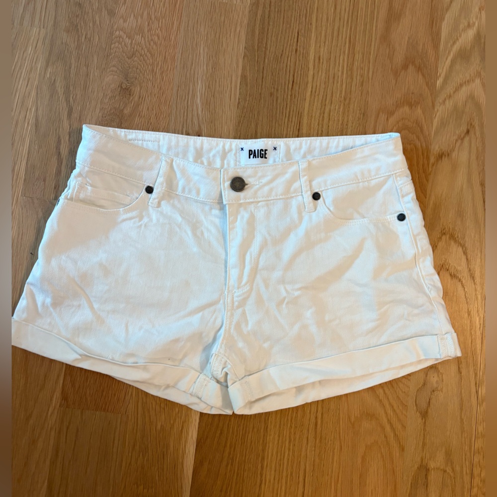 PAIGE White Jean Shorts Classic Summer Style